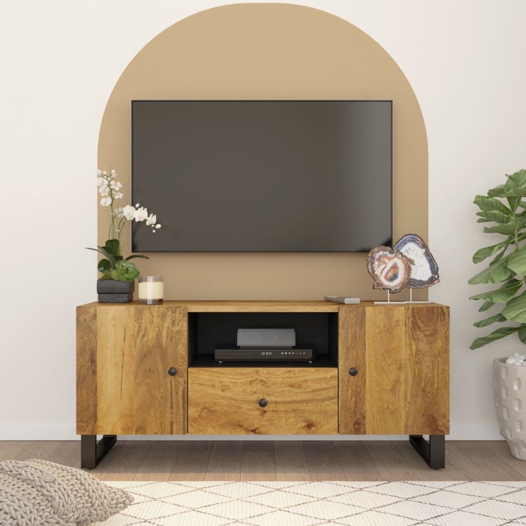Möbel TV-Schrank 105x33,5x46 cm Massivholz Mango & Holzwerkstoff - TV-Schränke 351961