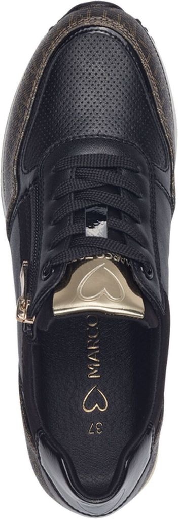 MARCO TOZZI Damen Sneaker Schnürschuh Muster Reißverschluss 2-23713-41, Größe:41 EU, Farbe:Schwarz
