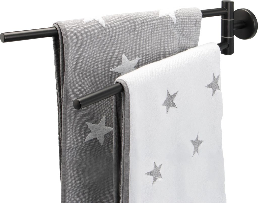 bremermann Bad-Serie PIAZZA BLACK Handtuchstange schwenkbar, matt schwarz