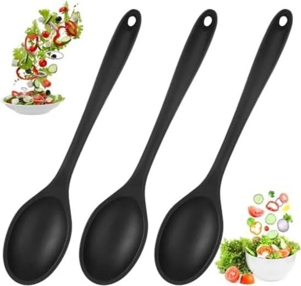 Set 3 Cucchiai in Silicone da Cucina 27cm - Antiaderente Professionale