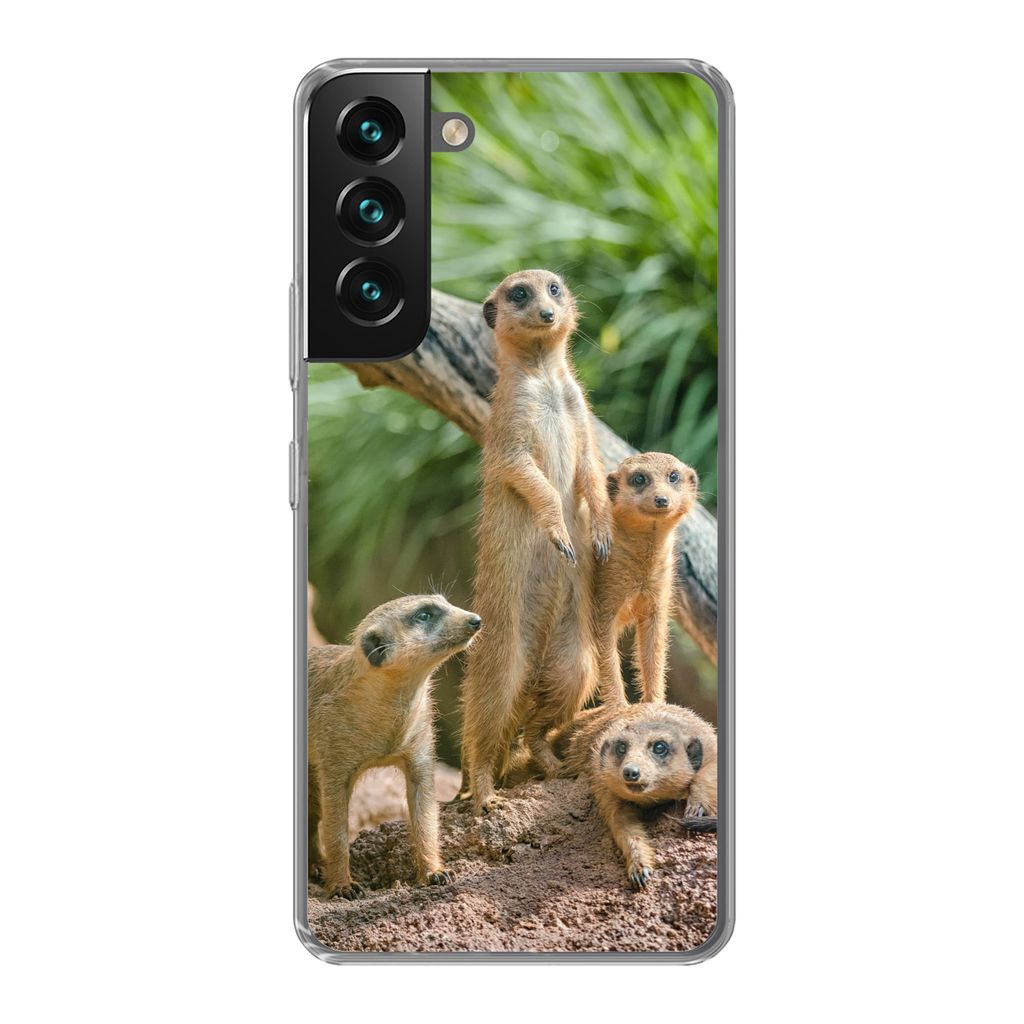 MuchoWow Handyhülle Schutzhülle Hülle für Samsung Galaxy S22 Familie - Tiere - Erdmännchen Silikon Softcase Handy Hülle - Mobiltelefonhülle