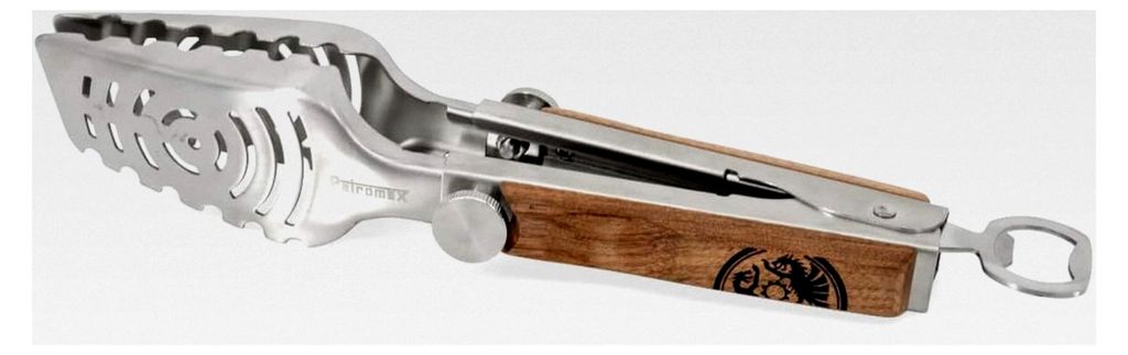Teleskopierbare Grillzange, 29–37 cm Länge, mit Flaschenöffner und Rostheber, 1 Stück