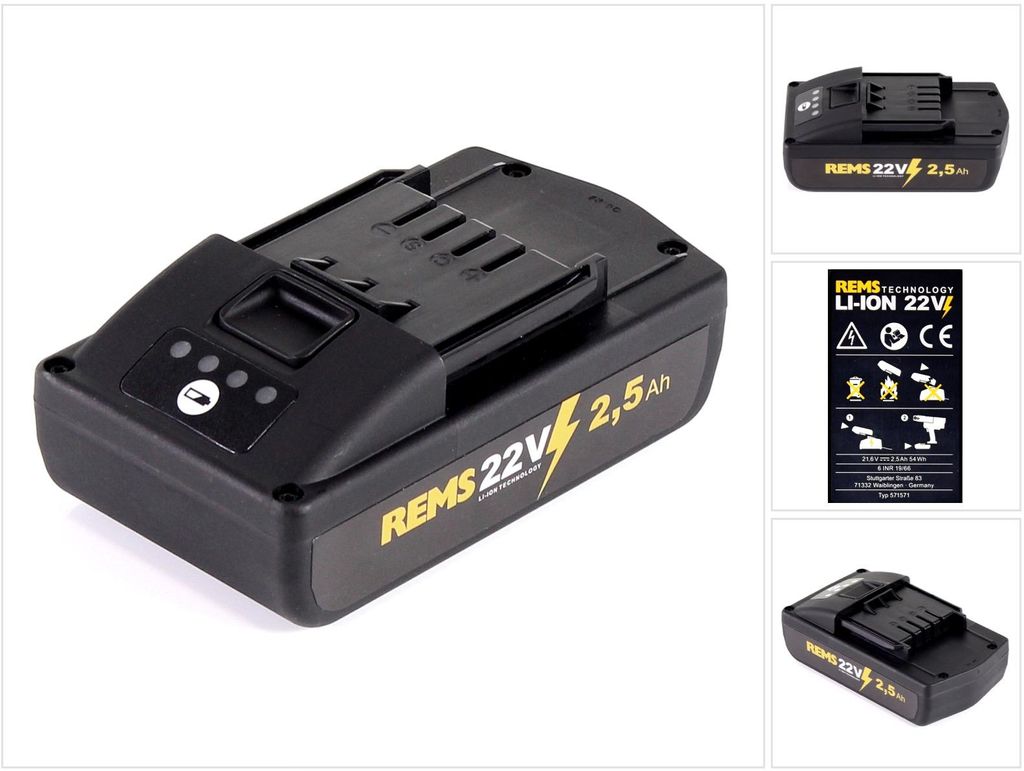 REMS Akku Li-Ion 21,6 Volt - 2,5 Ah passend für REMS Zdjęcie produktu 