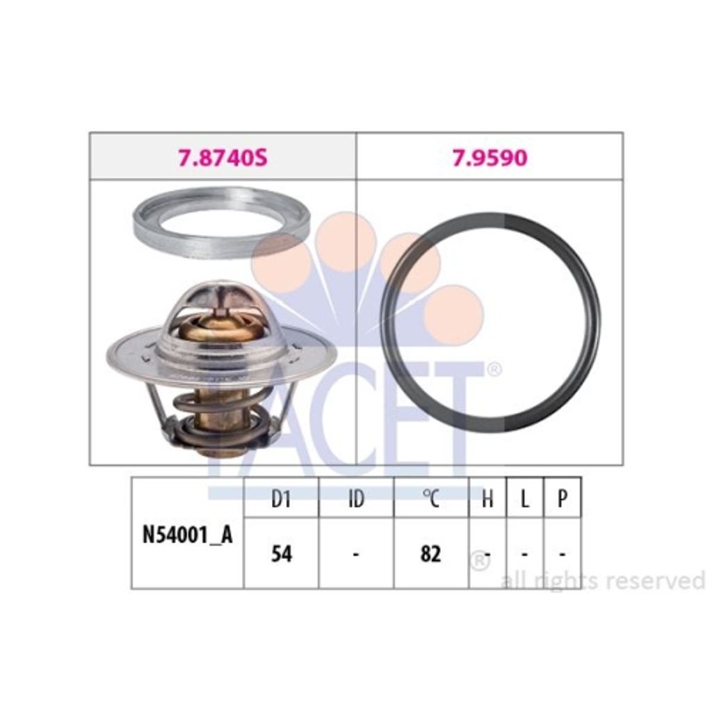 1 Thermostat, Kühlmittel FACET 7.8740 Italy - OE Equivalent für AUDI VW