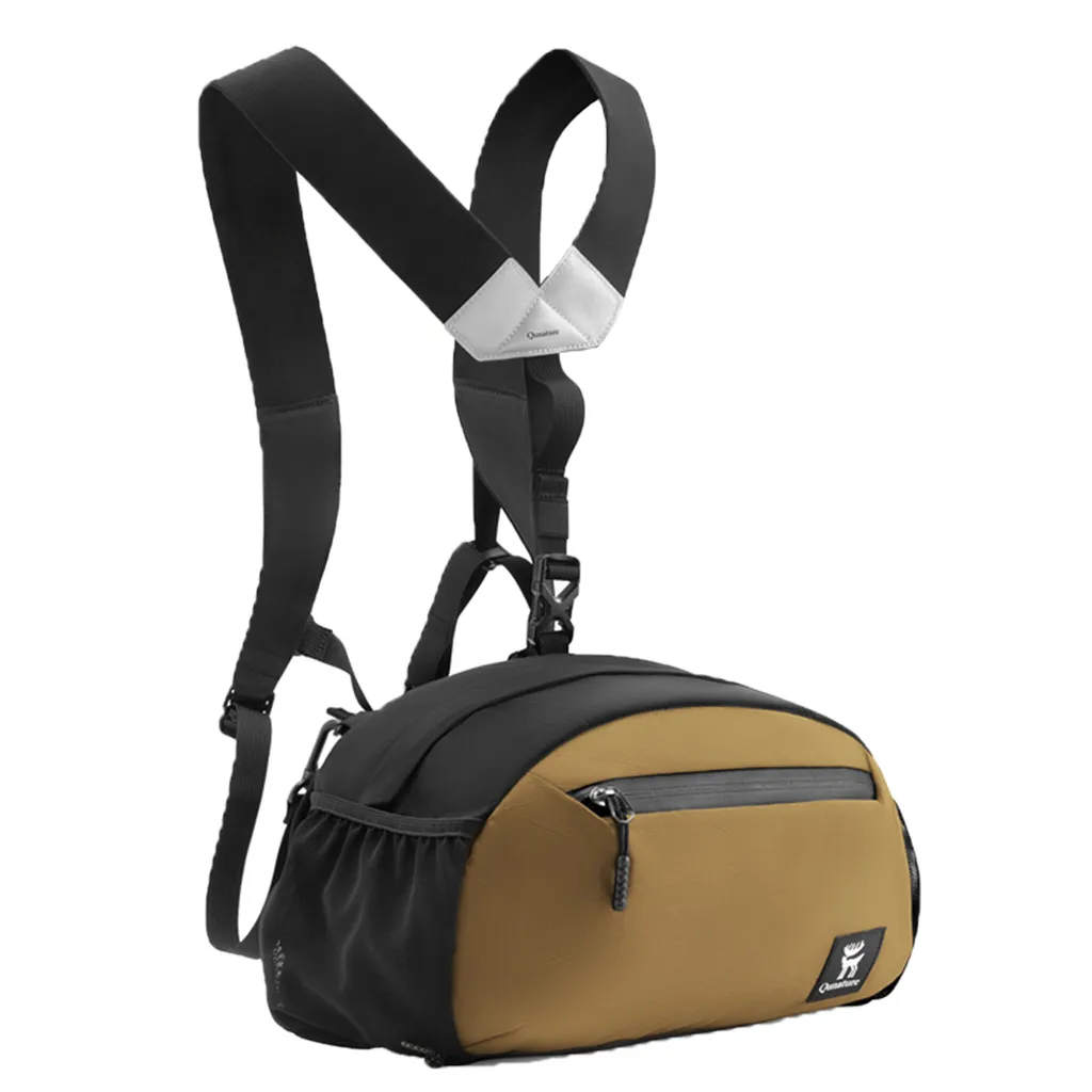 Qunature Cintura Borsa Outdoor Marsupio Zaini 7.9L Marsupio regolabile, Khaki