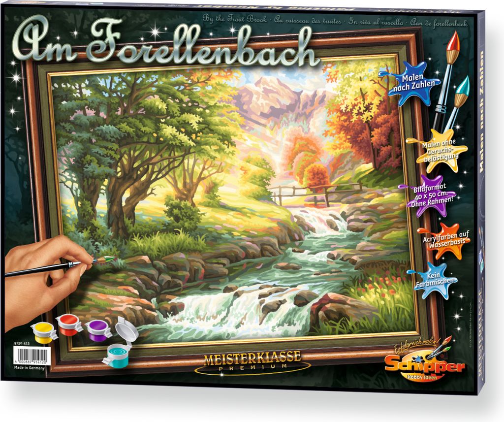 Noris Spiele Malen nach Zahlen - Forellenbach; 609130412 Produktbild 