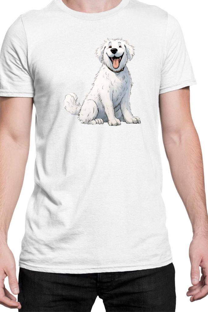 Herren T-Shirt Funny Dogs Breeds Kuvasz Dog Breed, Man XL / Weiß