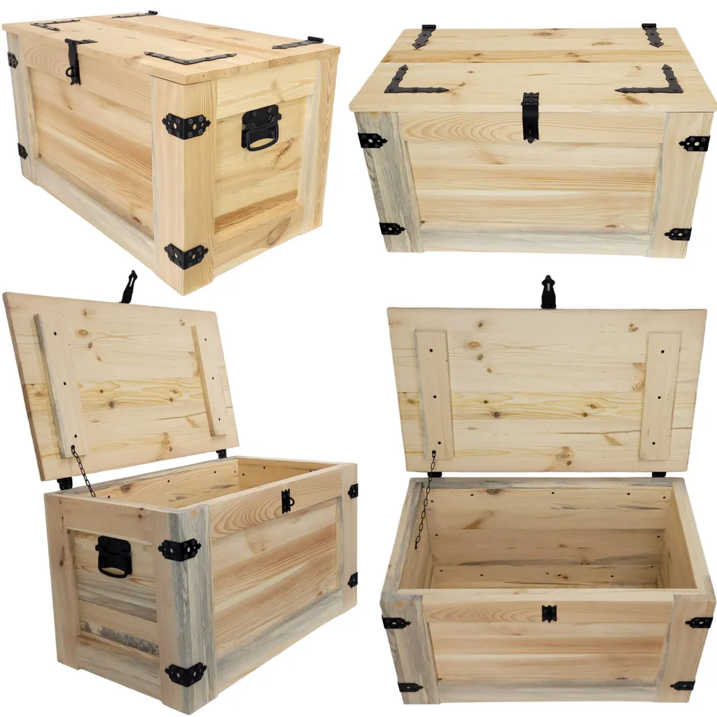 Bac de rangement 80 cm en bois pour jouets et bûches avec roues mobiles - 8