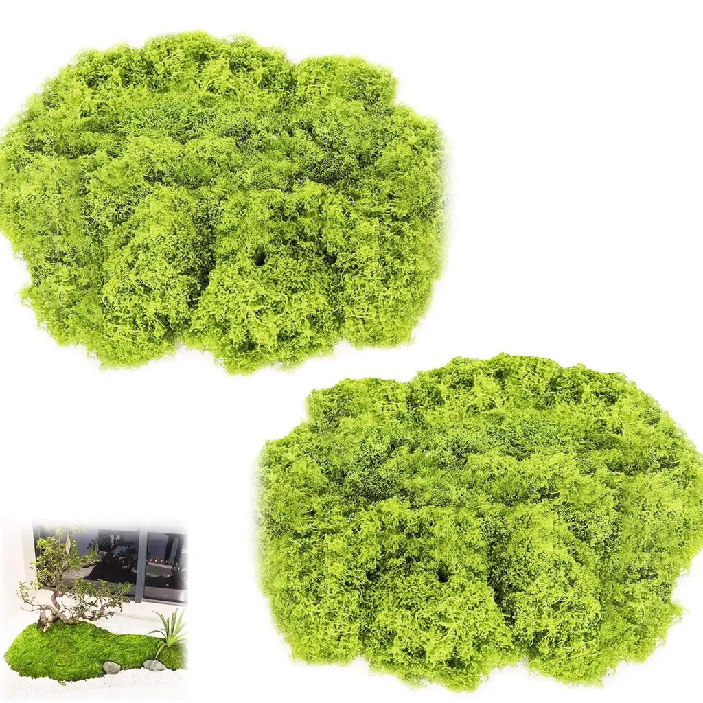 Mousse artificielle vert clair 200g pour décoration et modélisme DIY