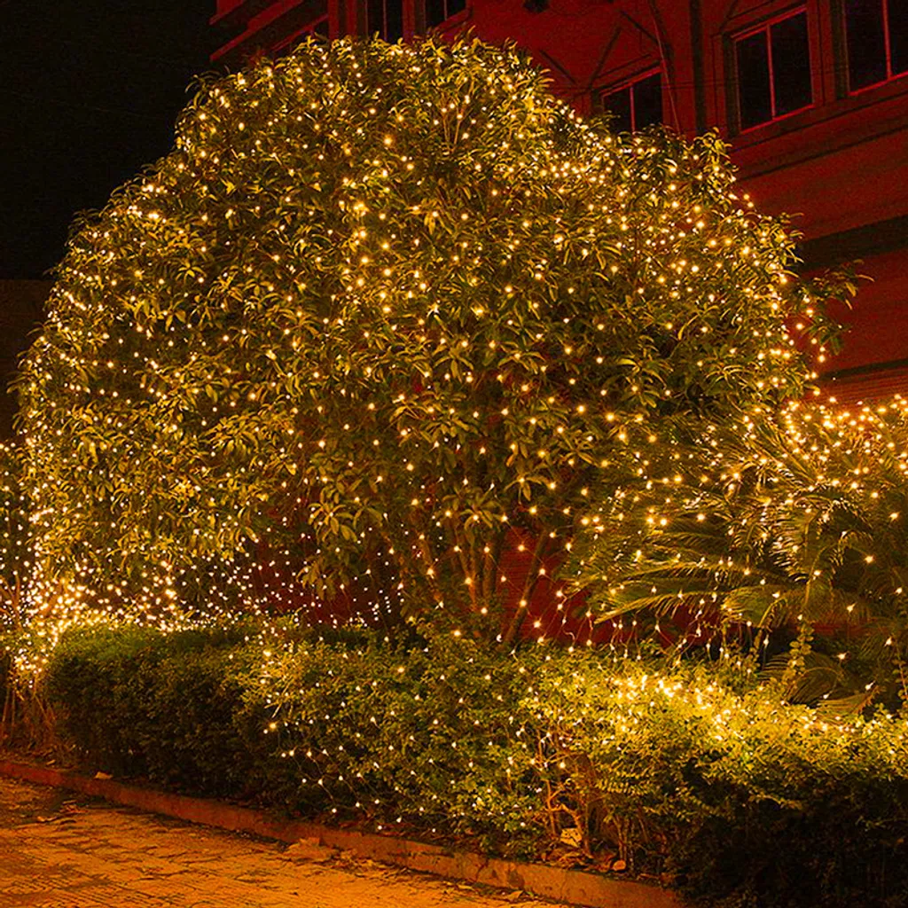 Tenda Luminosa 3x2M Jiubiaz LED Esterno Bianco Caldo Design 8 Modalità