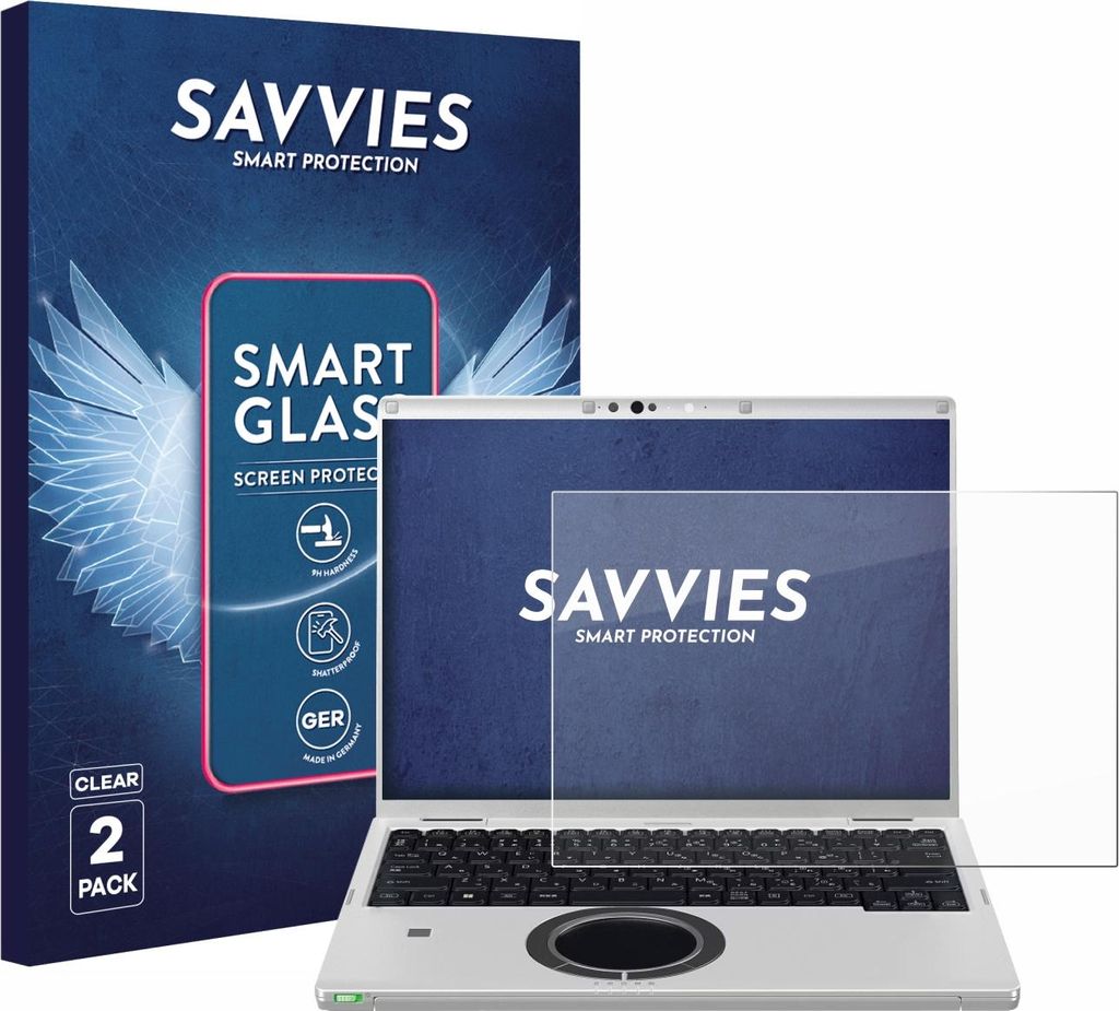2x Savvies Schutzglas Folie für Panasonic CF-FV3 9H Panzer Schutzfolie Glas Displayschutz klar transparent