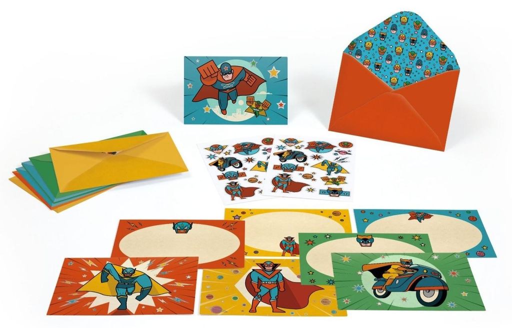 Superhelden-Einladungskarten-Set, Djeco