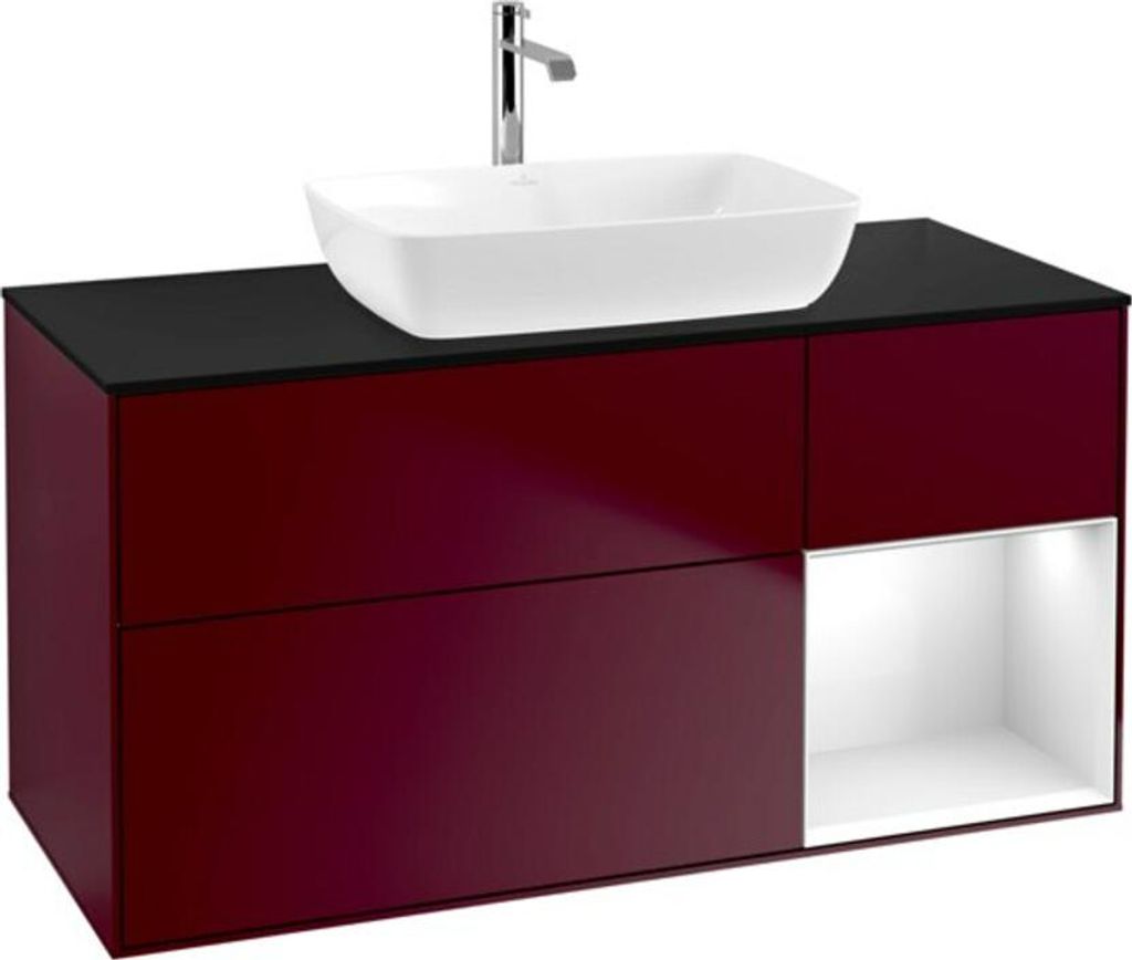 V&B Waschtischunterschrank Finion 120cm, Pl bla m, Reg glo wh. Lac, Peo m