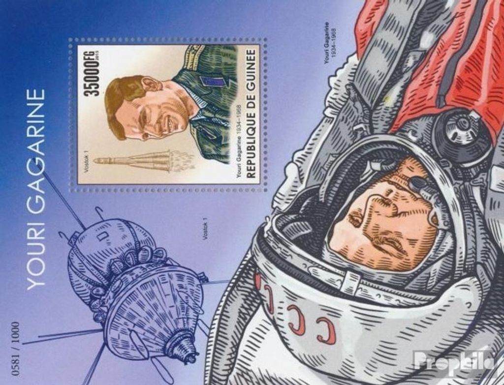 Briefmarken Guinea 2015 Mi Block 2570 (kompl. Ausgabe) postfrisch Yuri Gagarin
