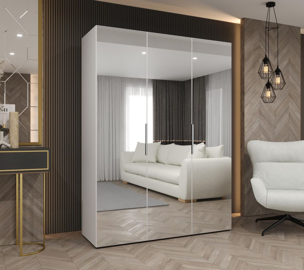 Spiegelschrank 150 cm RABIA - weiß/Kaschmir Produktbild 