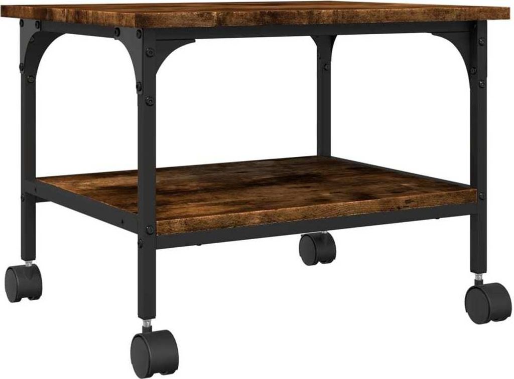 Stojak Na Drukarkę, 2-Poziomowy, Przydymiony Dąb, 50X40X38 Zdjęcie produktu 
