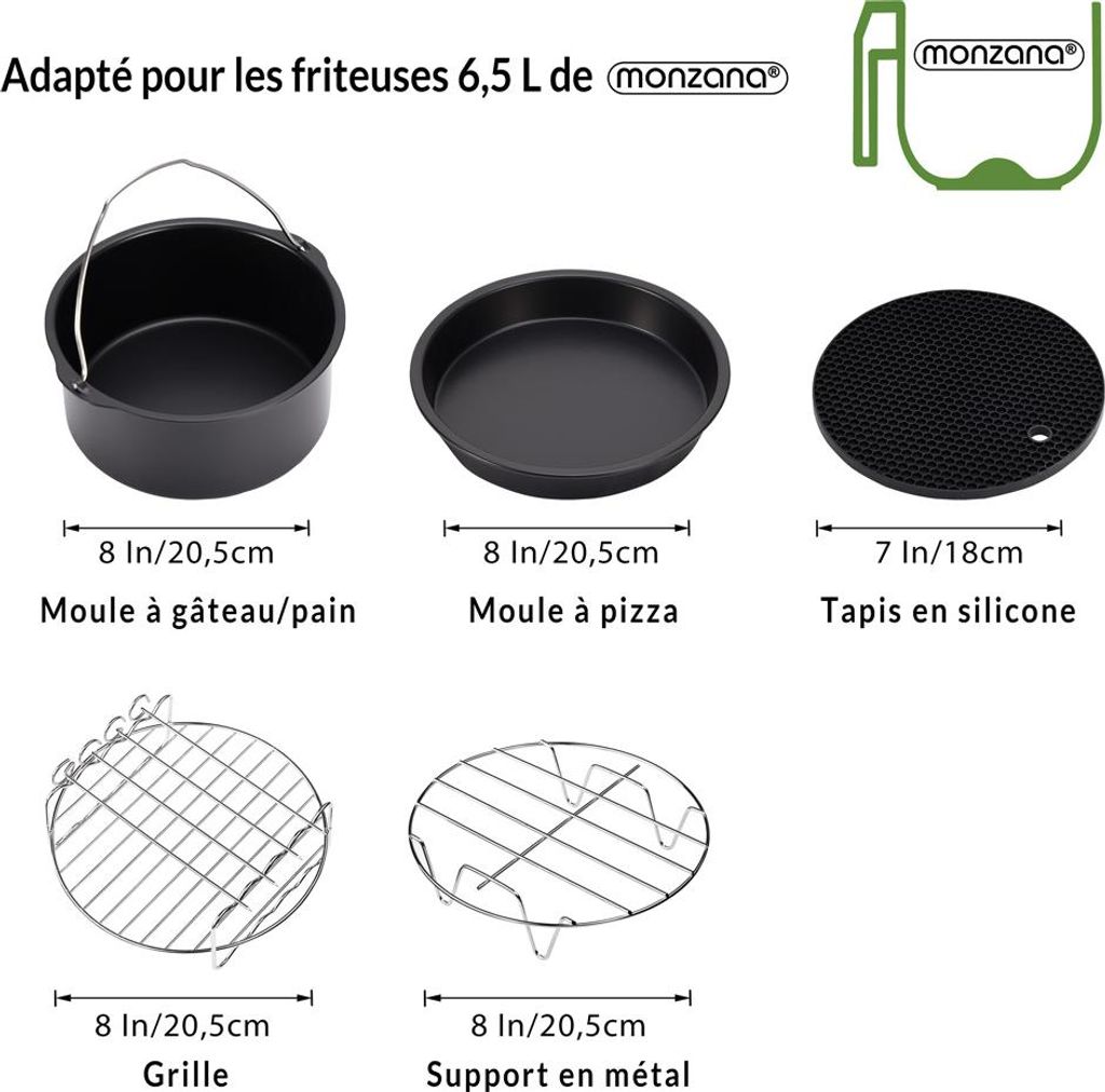 Ensemble d'accessoires 9 pièces pour friteuse à air chaud Image du produit 