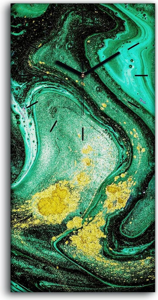 Wandkunst Leinwand Bild Uhr Geräuschlos Kunstdruck 30x60 Malerei Abstrakte Kunst - schwarze Hände