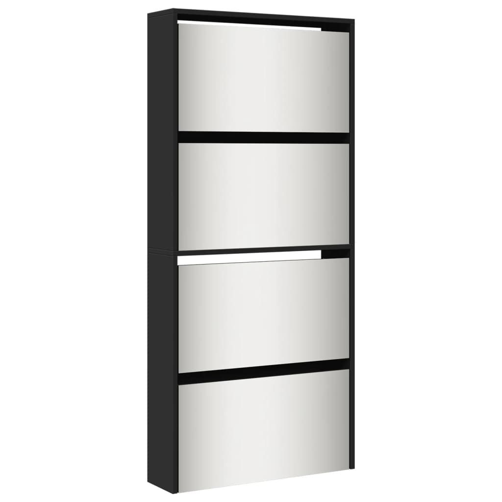 vidaXL Armoire à chaussures avec miroir 4 compartiments Image du produit 