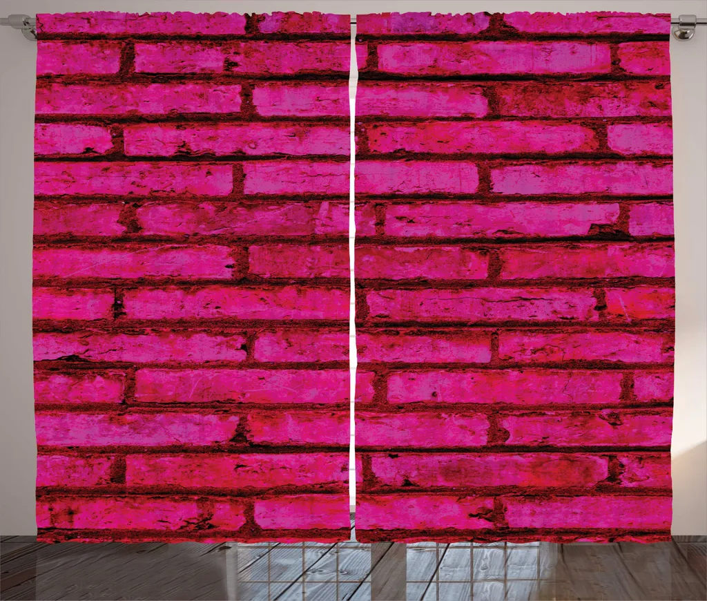 Rideau universel briques colorées facile à poser 280 x 225 cm Salon