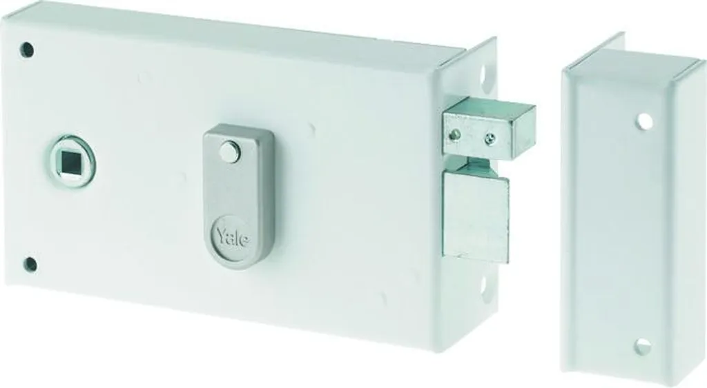Verrou de sécurité Yale YAH37D en acier blanc robuste 19,5x7x14 cm