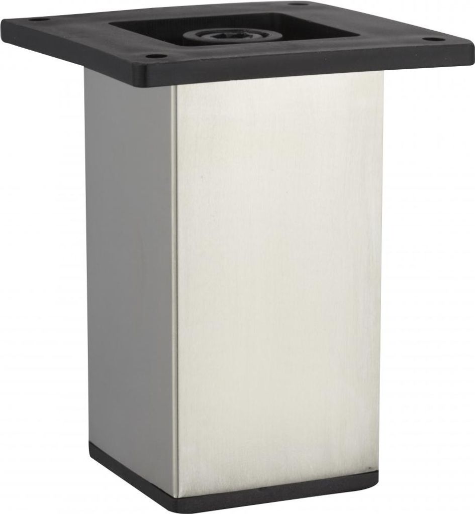 Pied meuble carré HETTICH fixe acier chromé gris Image du produit 