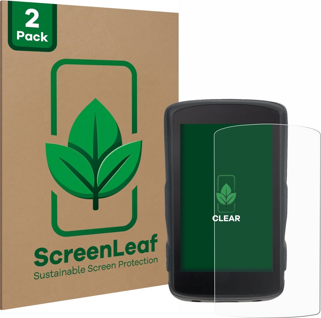 2x ScreenLeaf Schutzfolie für Hammerhead Karoo 2 nachhaltiger Displayschutz Display Schutz Folie Klar Transparent
