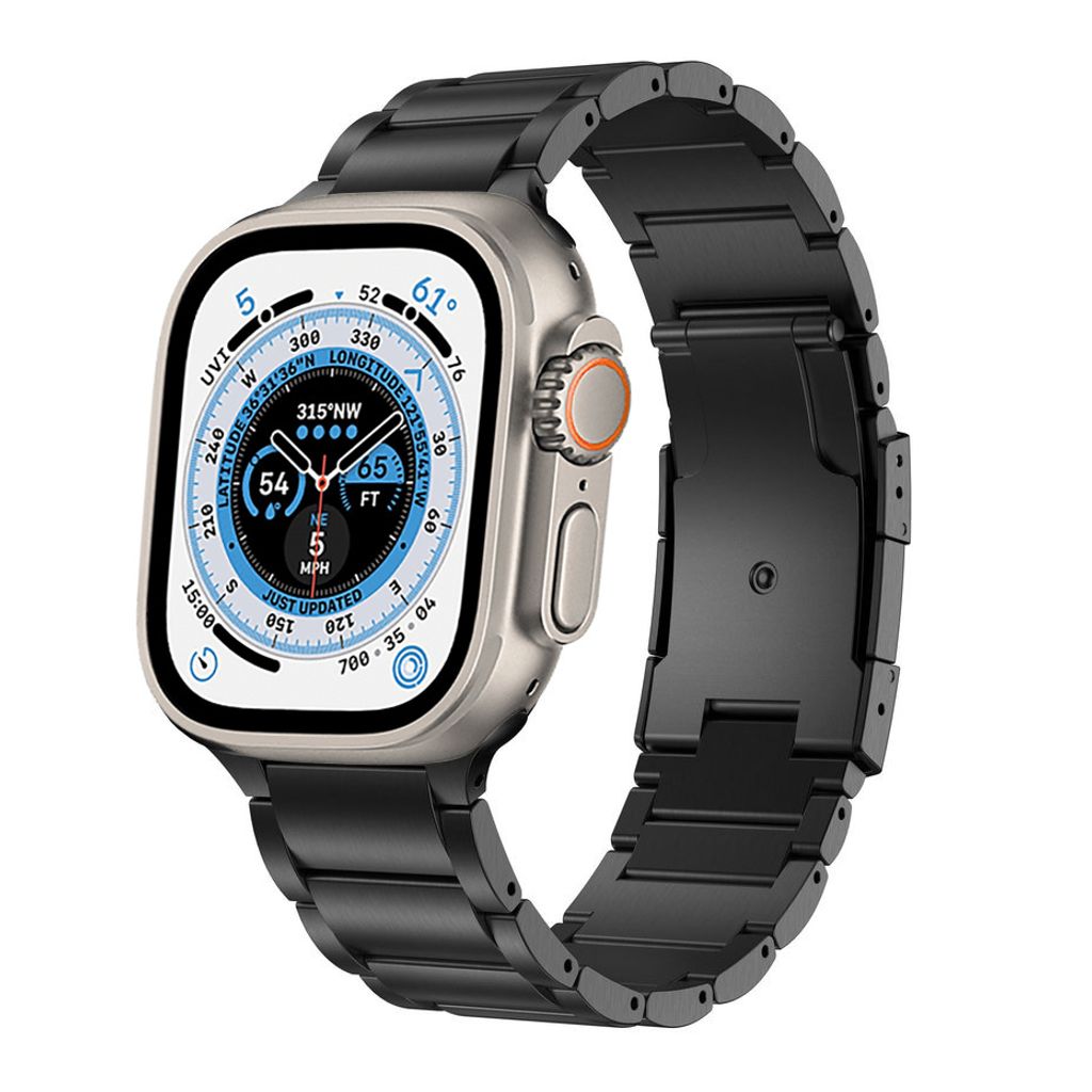 Strap-It Apple Watch Ultra Titanarmband (Schwarz) Produktbild 