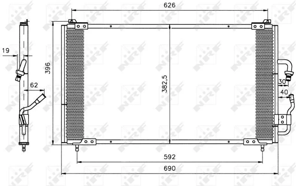 Condenseur climatisation NRF 35153 pour 406 equivalent OE 6453V0