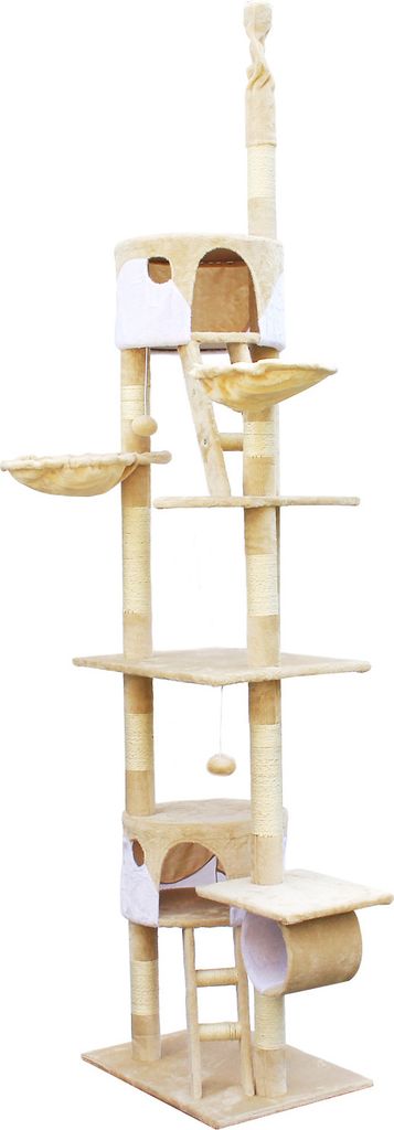 Wiltec Kratzbaum 240-260 cm beige/weiß, Katzenkratzbaum Produktbild 