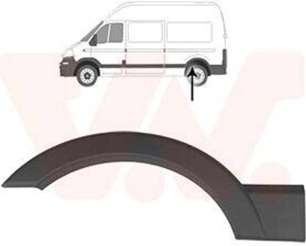 VAN WEZEL Radlauf Verbreiterung Kotflügel für OPEL Movano B Kastenwagen (X62) Movano B Bus (X62) für RENAULT MASTER III Kasten (FV) MASTER III Bus