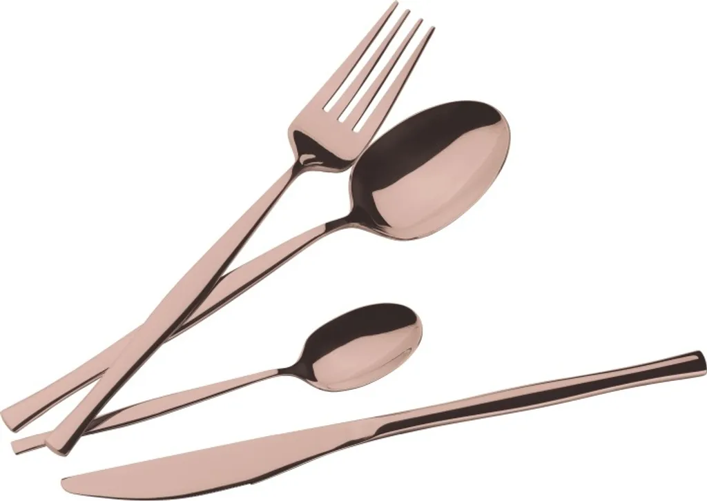 Set di Posate 24 Pezzi in Acciaio Inox Oro Opaco, Servizio per 6 Persone Berlinger Haus Oro Rosa Rose Gold Satin | Leroy Merlin