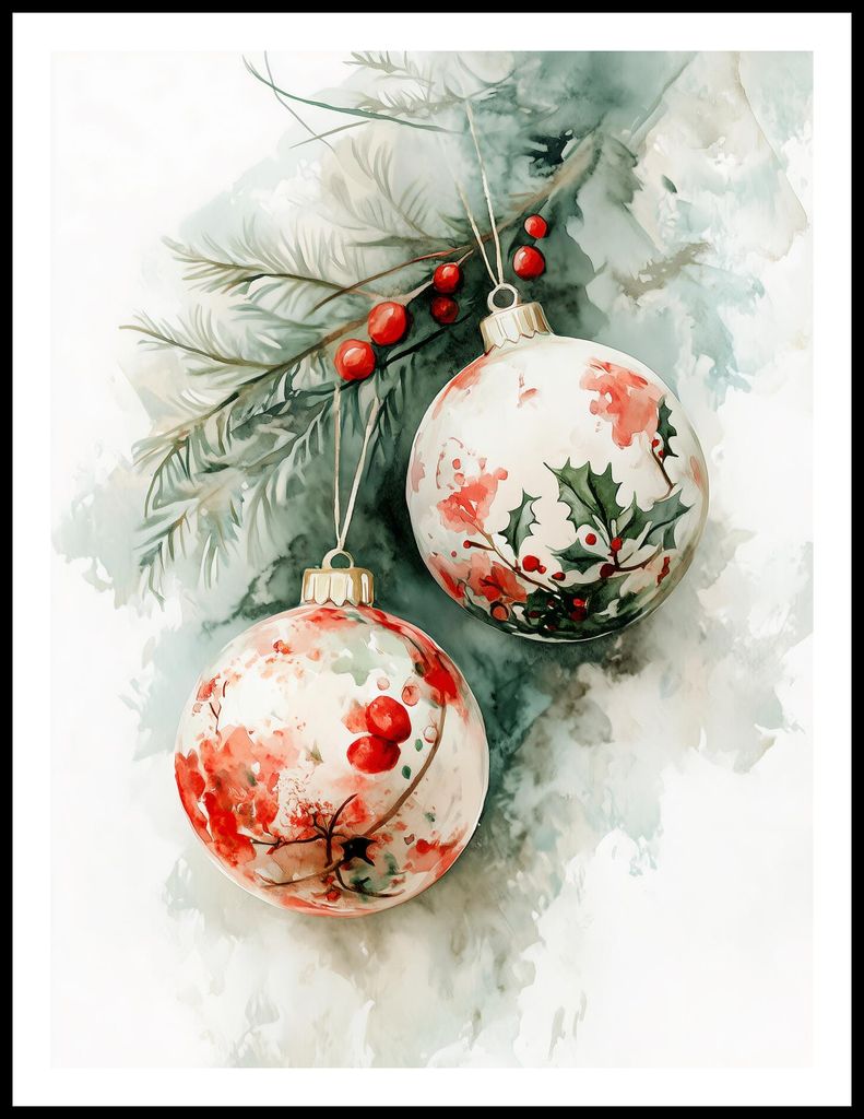 Plakat 60x80cm Weihnachtskugeln 3 Weihnachtswinter Weihnachten Feiertage