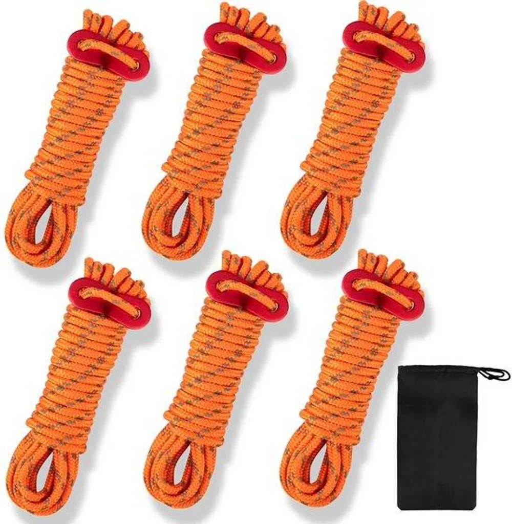 Corde de camping réfléchissante 4m pour sécuriser tente et auvent nylon
