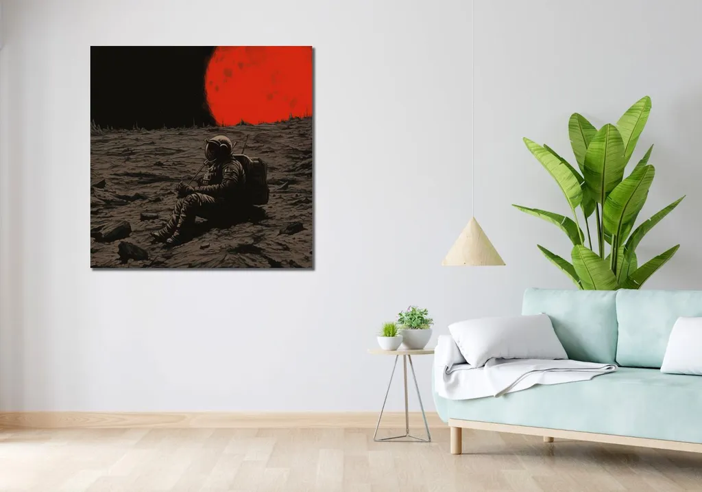 Toile Espace 100x100 cm Impression Haute Définition Solitude Spatiale - 2
