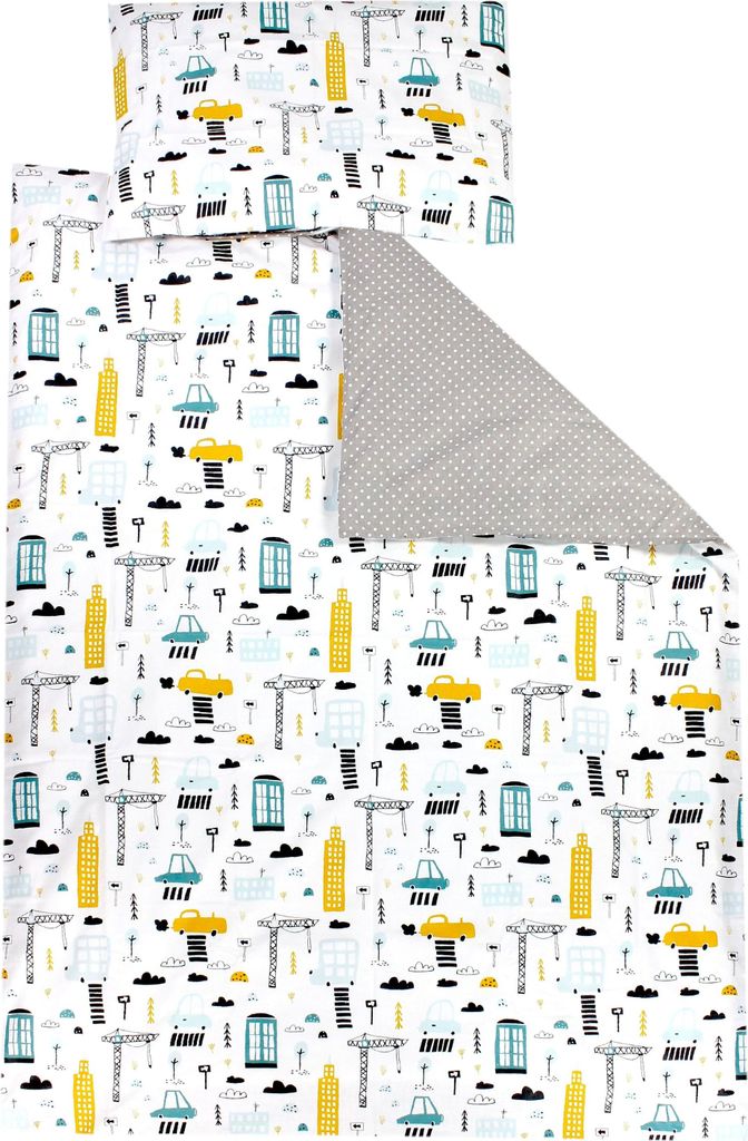 TupTam Kinder Bettwäsche Gemustert 2-Teilig Wendebettwäsche, Farbe: Autos Bunt, Größe: 135x100 cm