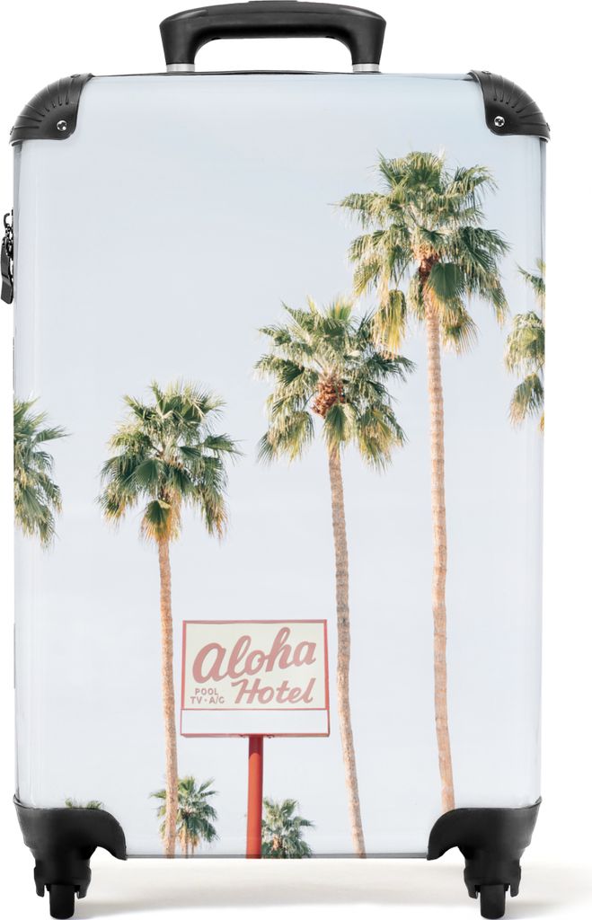 NoBoringSuitcases.com Koffer Handgepäck Trolley Rollkoffer Kleine Reisekoffer mit 4 Rollen - Palmen - Sommer - Natur - Himmel - Cabin Size < 55x...