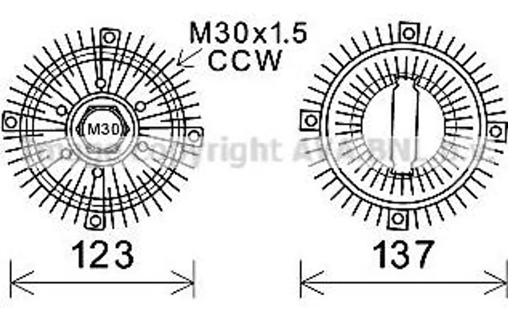 Embrayage AVA OLC557 ventilateur de refroidissement OE 1340167 Omega