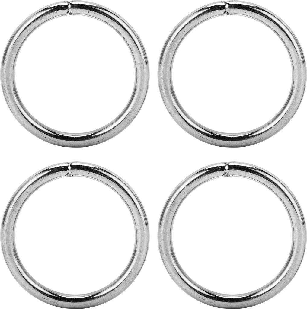10 Stück geschweißte Rundringe aus Edelstahl, multifunktional für Camping-Gürtelbefestigungen, 4 x 40 mm