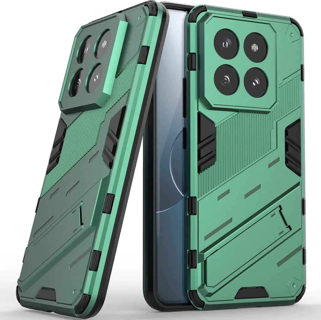 Custodia Xiaomi 14 Pro Verde Professionale: PC+TPU Antiurto con Stand