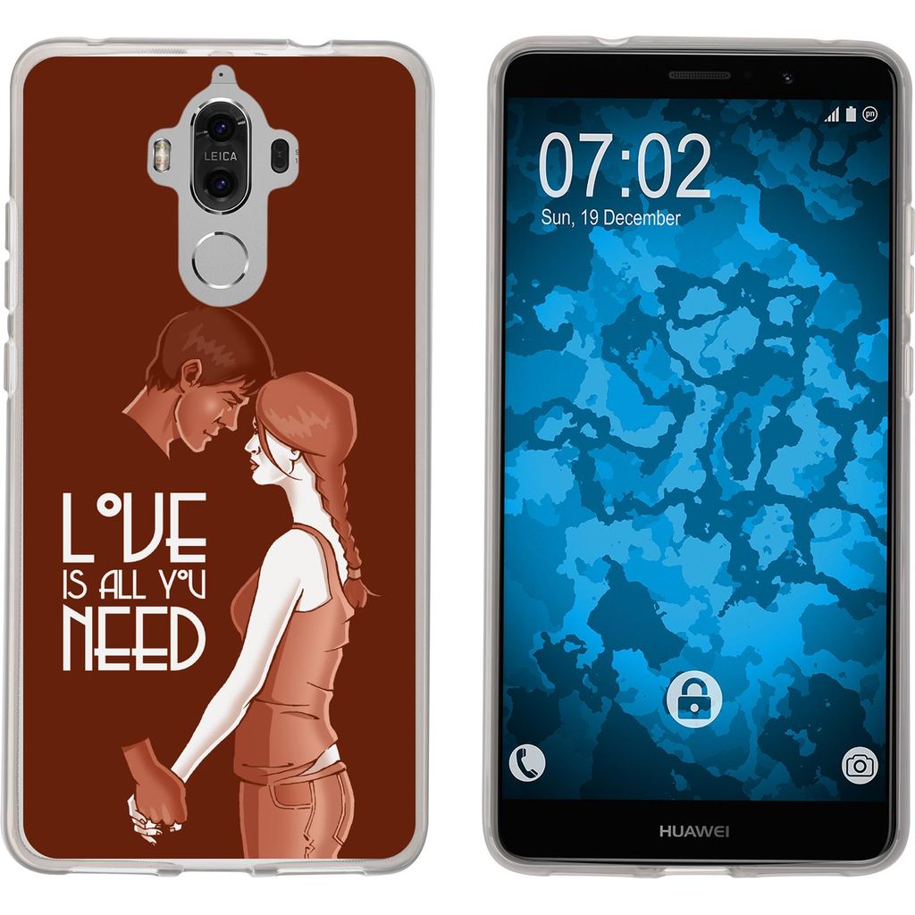 PhoneNatic Case kompatibel mit Huawei Mate 9 Silikon-Hülle in Love M3