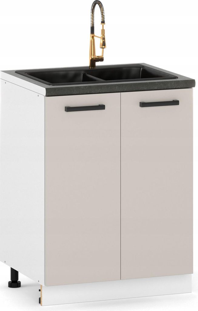 ULWEHOME | Spülenunterschrank 60 cm Beige, Produktbild 