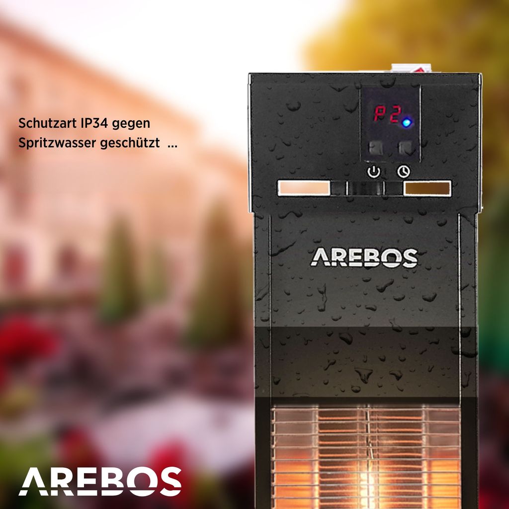 Promiennik podczerwieni AREBOS 2000 W, z pilotem zdalnego Zdjęcie produktu 5