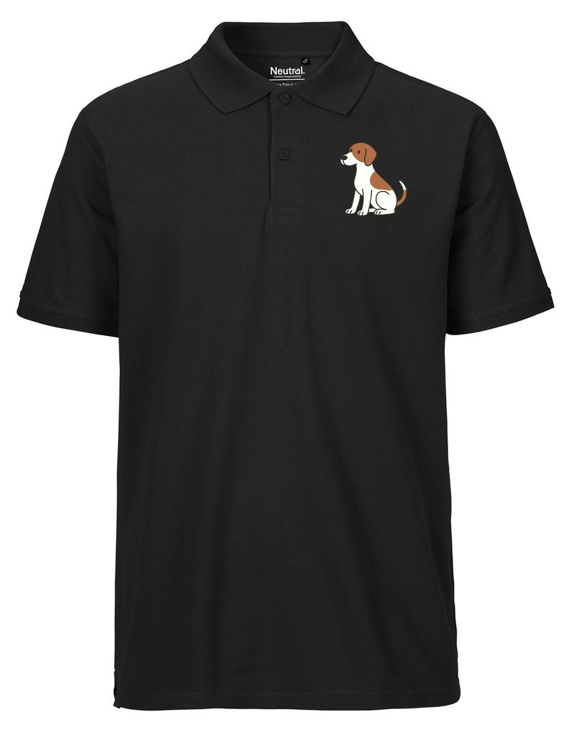 Huuraa Herren Polo Shirt Pointer Comic Pointy L Black Bio Baumwolle Fairtrade Poloshirt Geschenkidee