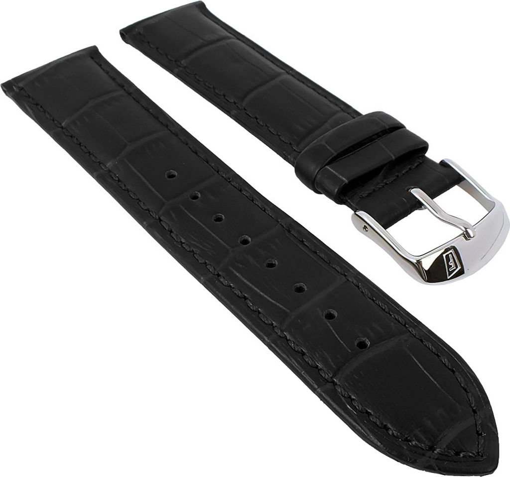 Festina | Uhrenarmband Leder Krokoprägung 22mm F16823 F20426 F6821, Farbe:schwarz