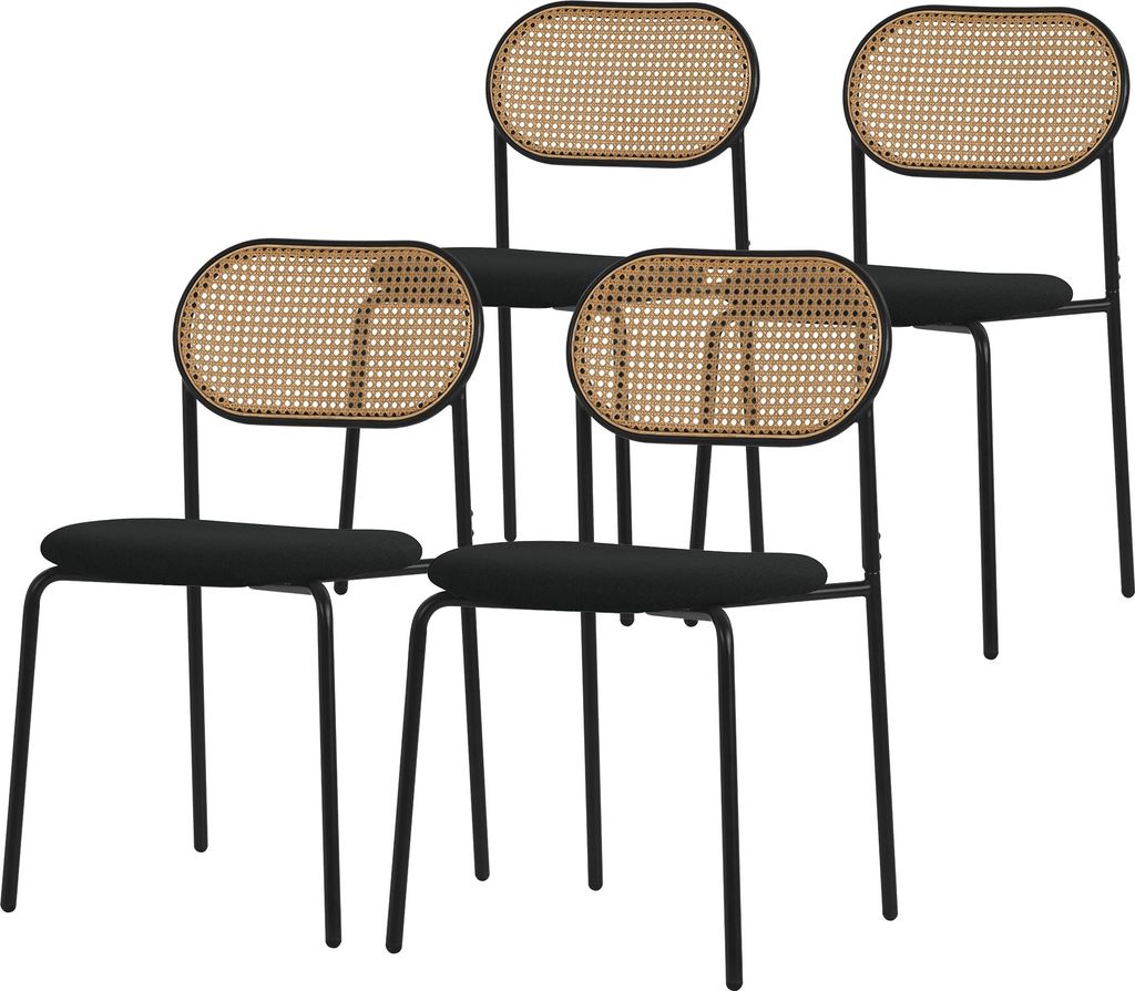 ML-Design jídelní židle sada 4 ks, černá, kuchyňská židle s Obrázek produktu 