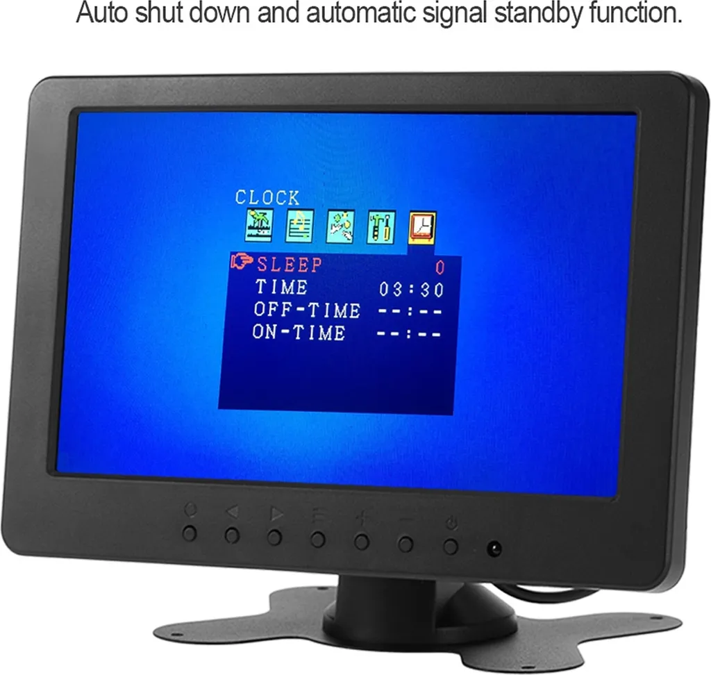 Monitor 7 Pollici per Camper e Auto - HD 1024x600 LCD BNC AV Video - 4