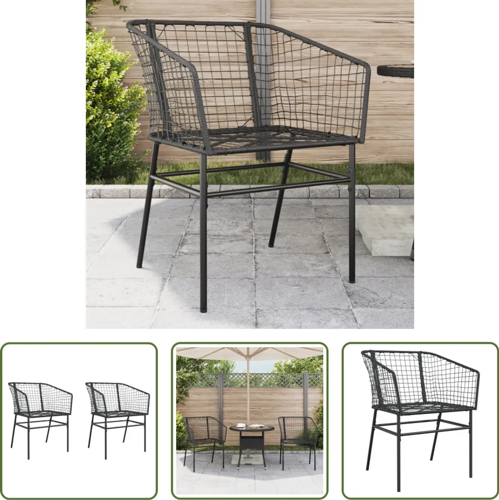 Arredo Giardino Chic: Set 2 Sedie Poly Rattan Nero The Living Store