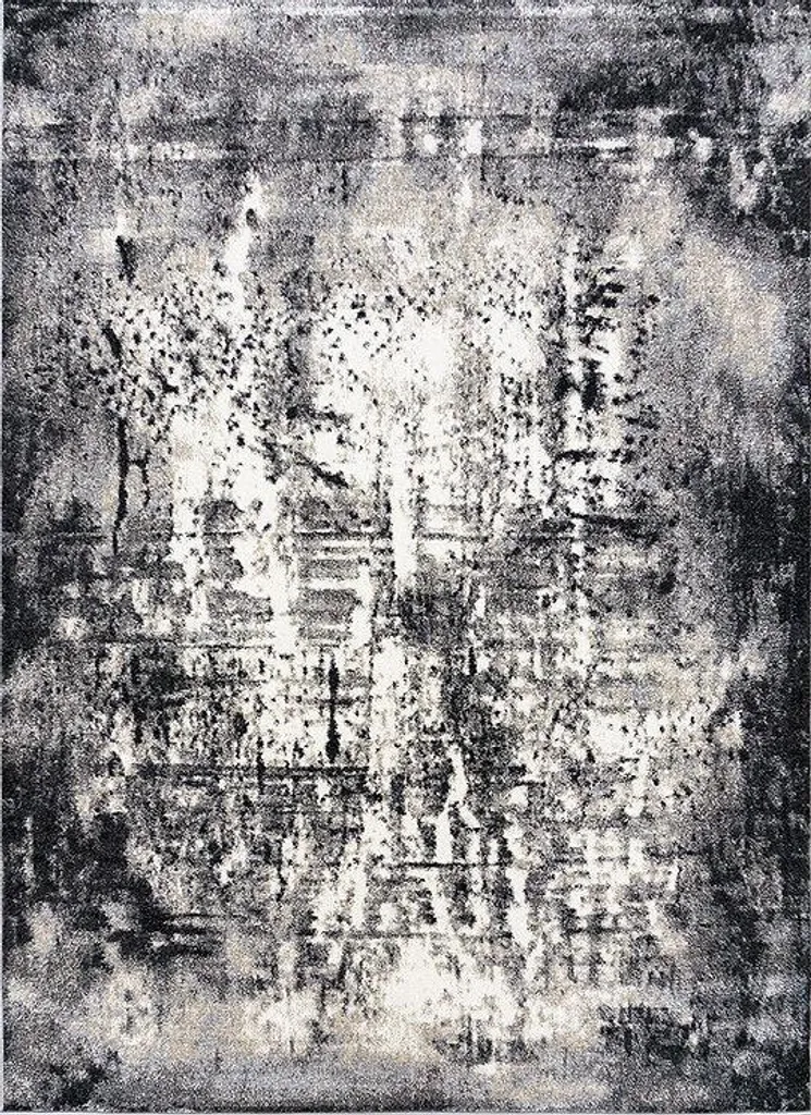 Grand Tapis de Salon Aspect New 1901 Beige et Gris - 200 x 290 cm