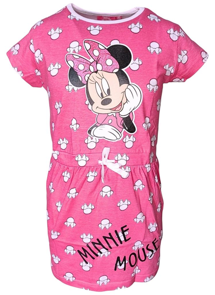 Sommerkleid Disney Minnie Mouse mit Glitzer Pink 128 cm